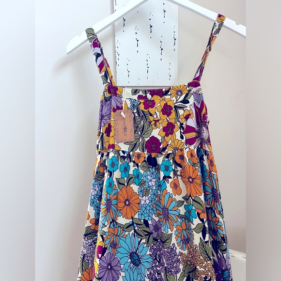 NATURAL LIFE Size XS Patti Side Slit Maxi Floral Dress with Straps - Picture 6 of 14